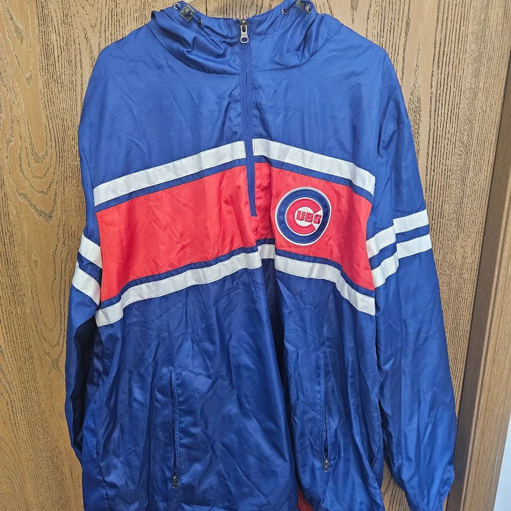 NOWT XXL Chicago Cubs G-III Sports by Carl Banks Game Score 1/4 Zip Windbreaker